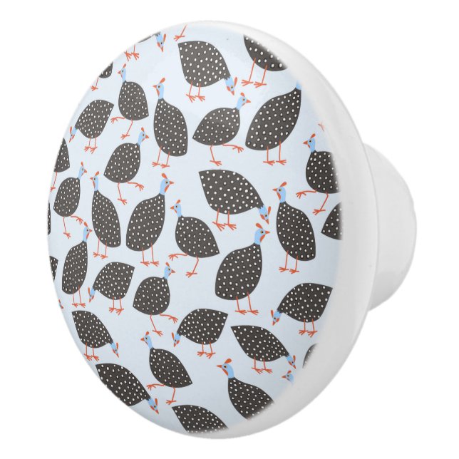 Niedliche Guinea Hen Bird Keramikknauf (Rechts)