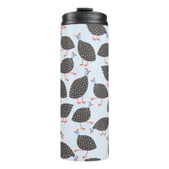 Niedliche Guinea Hen Bird Thermosbecher (Vorderseite)