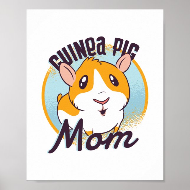 Niedliche Guinea Mama Kawaii Schweine Teen Kinder  Poster (Vorne)