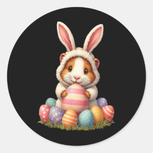 Niedliche Guinea Pig Bunny Oaster Guinea Pig Happy Runder Aufkleber