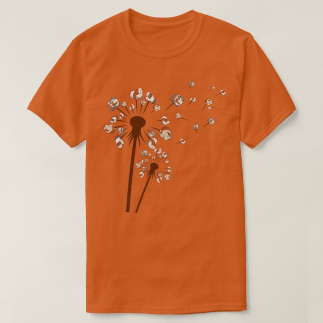 Niedliche Guinea Pig Dandelion Blume Funny Animal  T-Shirt (Design vorne)