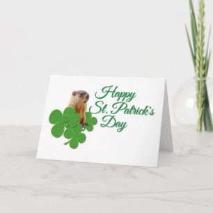 Niedliche Guinea Pig Green Saint Patrick's Day Karte