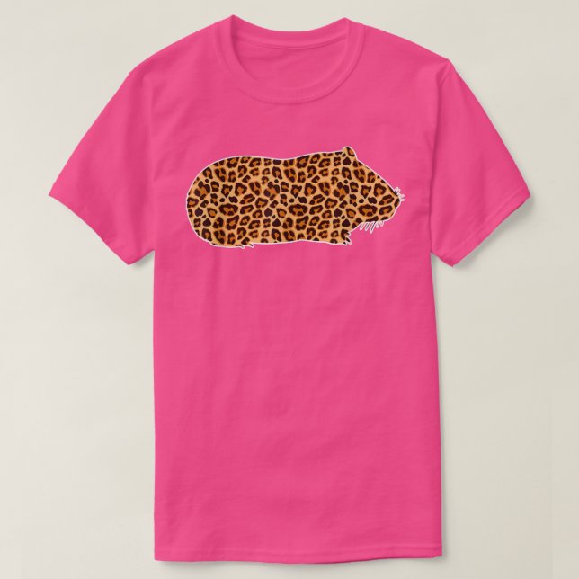 Niedliche Guinea Pig Lover Pet Tier Druckleopard G T-Shirt (Design vorne)