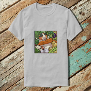 Niedliche Guinea Schwein 100% Veggie Carrot Cartoo T-Shirt