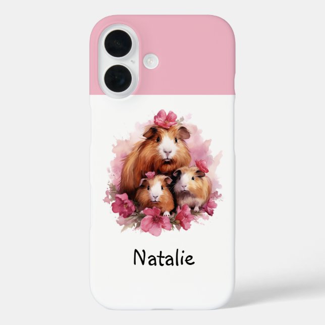 Niedliche Guinea Schweine Aquarell Individuelle Na Case-Mate iPhone Hülle (Rückseite)