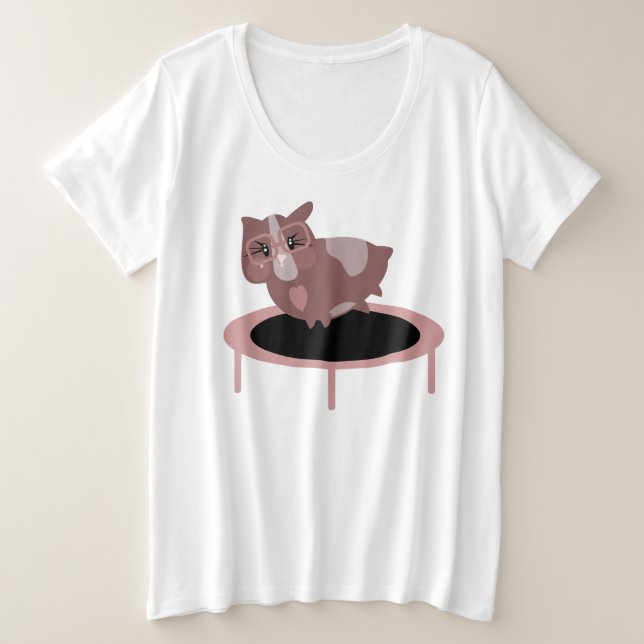 Niedliche Guinea Schweine Übung Große Größe T-Shirt (Design vorne)
