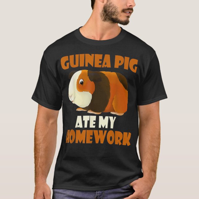 Niedliche Guinea Schweinefilet meine Hausaufgaben  T-Shirt (Vorderseite)