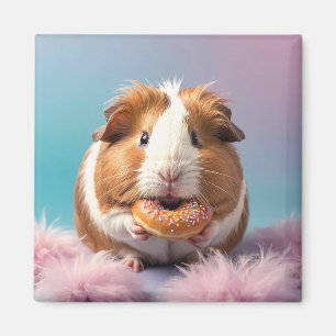 Niedliche Guinea Schweinefleisch mit Donut Pastell Magnet