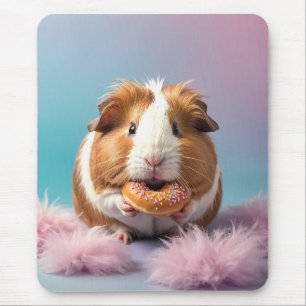 Niedliche Guinea Schweinefleisch mit Donut Pastell Mousepad
