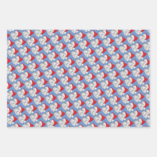 Niedliche Guinea Schweinefleisch mit Weihnachtsmüt Geschenkpapier Set