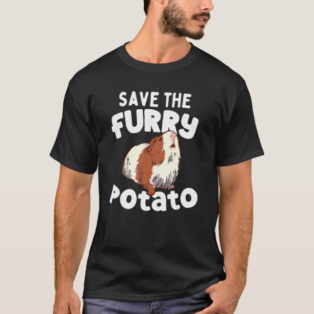 Niedliche Guinea Schweinefleisch Rettete die Furry T-Shirt (Vorderseite)