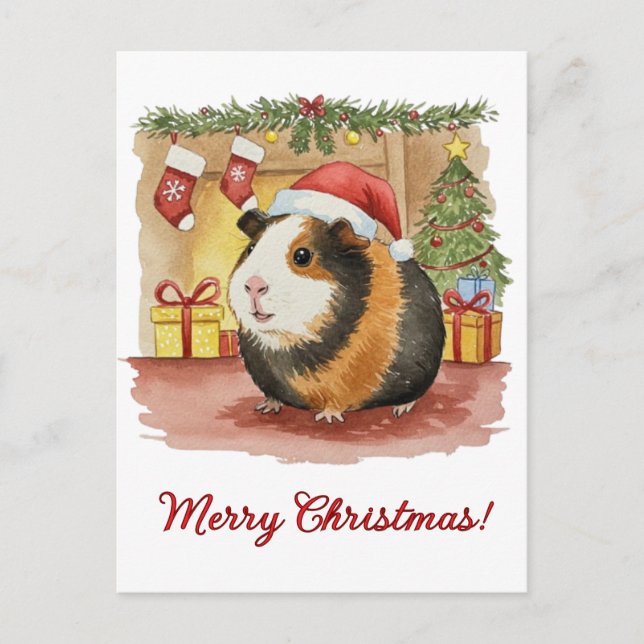 Niedliche Guinea Weihnachtsschwein Kavia Cavy Post Postkarte (Vorderseite)