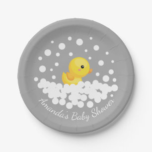 Niedliche Gummi Duck Babydusche 7" Platten Pappteller