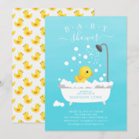 Niedliche Gummi Duck Dusche Baby Einladung