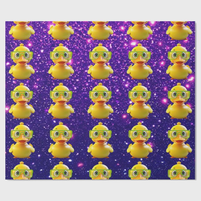 Niedliche Gummiente Inspiriert Geschenkpapier (Flach)