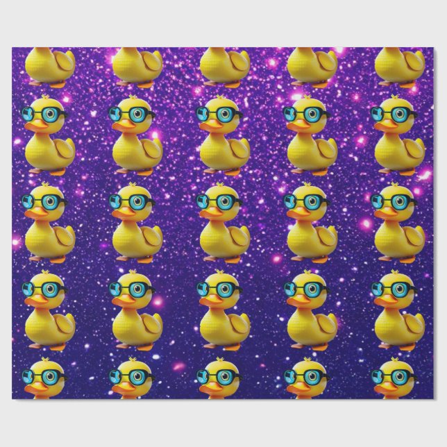 Niedliche Gummiente Inspiriert Geschenkpapier (Flach)