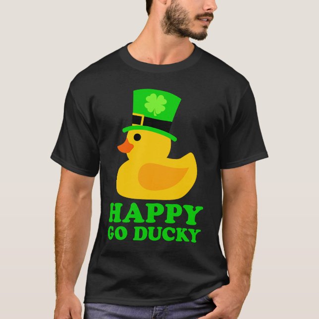 Niedliche Gummiente Lucky Vier Leaf C Leprechaun H T-Shirt (Vorderseite)