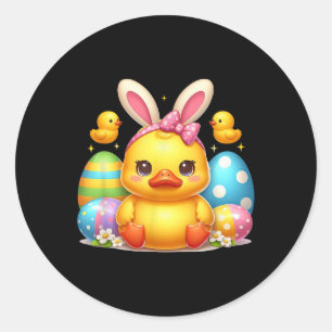 Niedliche Gummifaust Duckling Bunny Headband Funny Runder Aufkleber