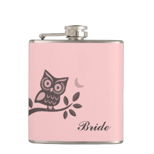 Niedliche gürtelförmige Eule /wählen Sie Hintergru Flachmann