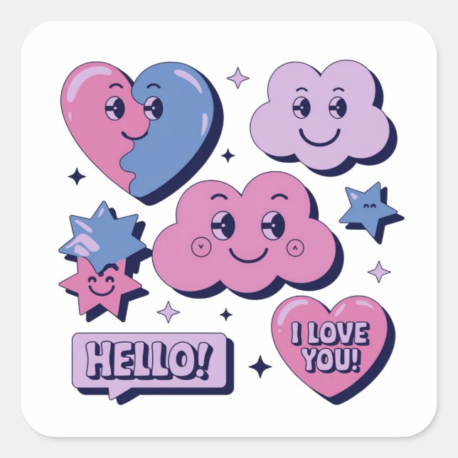 Niedliche Gürtelkleber Quadratischer Aufkleber (Vorderseite)