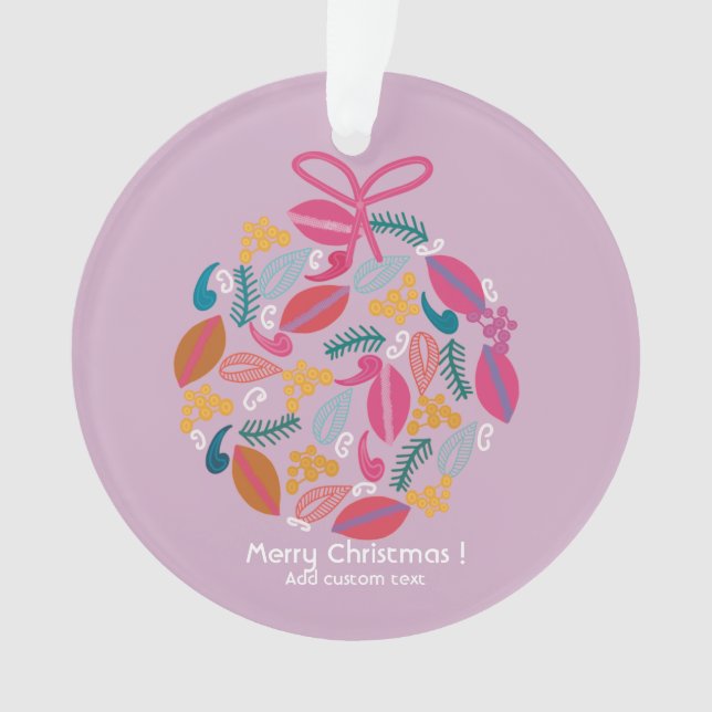 niedliche, gürtelrosa Bauble, Acryl Ornament (Vorderseite)