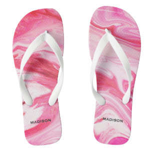 Niedliche, gürtelrote Marmormor Flip Flops