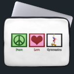 Niedliche Gymnastik Laptopschutzhülle<br><div class="desc">Ein hübsches Friedenszeichen,  ein Herz und ein Gymnast darstellend einen Stunt auf den Strahl. Peace Liebe Gymnastik.</div>