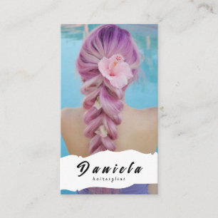 Niedliche Haarstille Schere Minimalistisch Blush P Visitenkarte