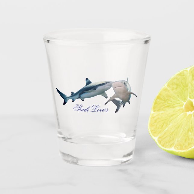 Niedliche Hai-Liebhaber Schnapsglas (Vorderseite)