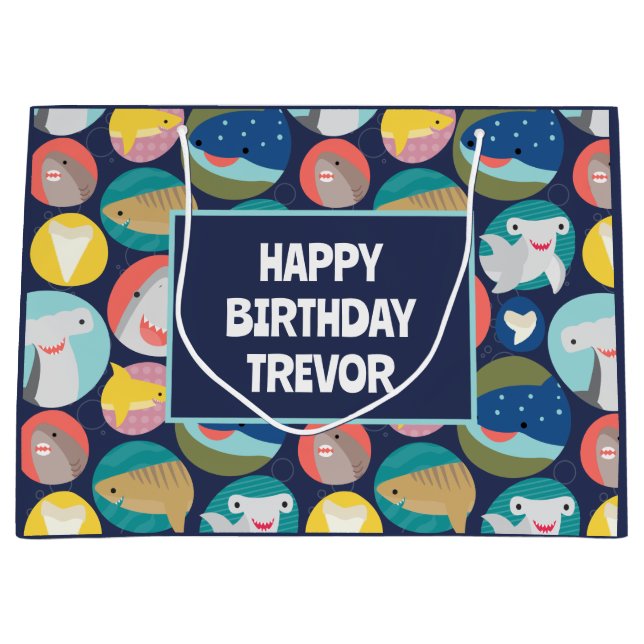 Niedliche Haiarten Große Geschenktüte (Vorderseite)