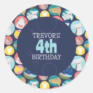 Niedliche Haiarten Runder Aufkleber