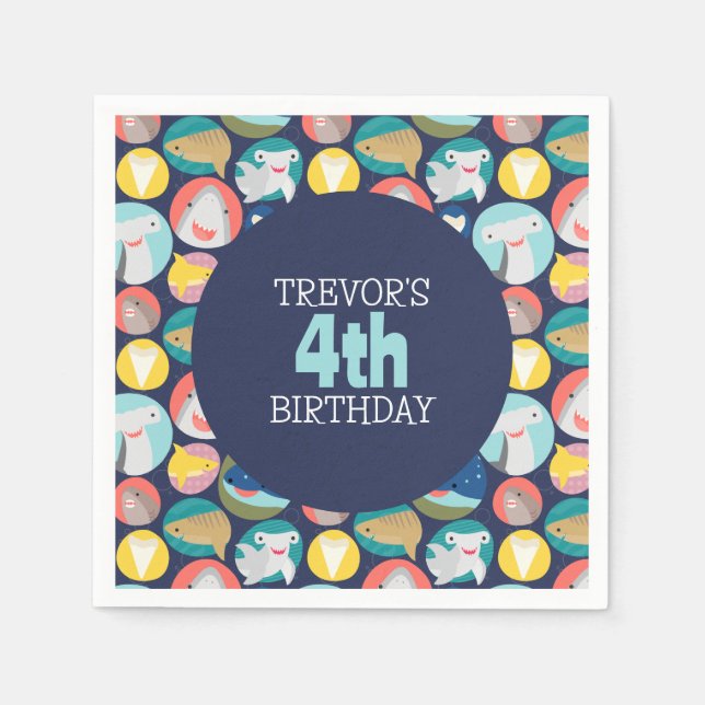 Niedliche Haiarten Serviette (Vorderseite)