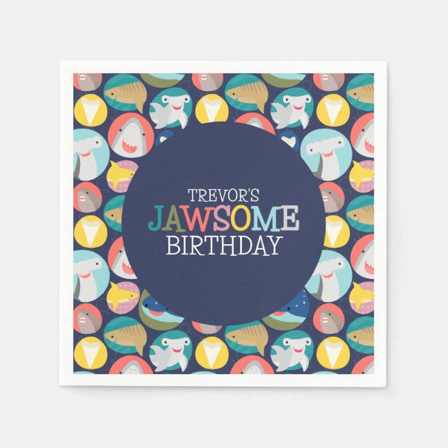 Niedliche Haiarten Serviette (Vorderseite)