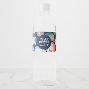 Niedliche Haiarten Wasserflaschenetikett