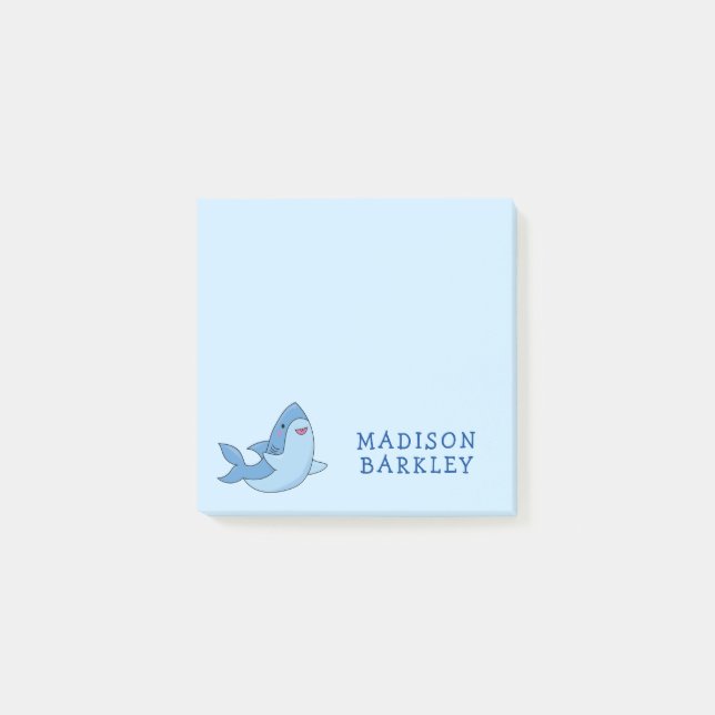 Niedliche Haie Kinder nach dem Auftauchen Post-it Klebezettel (Vorderseite)