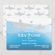 Niedliche Haie und Ozeane | Einladung der Babydusc