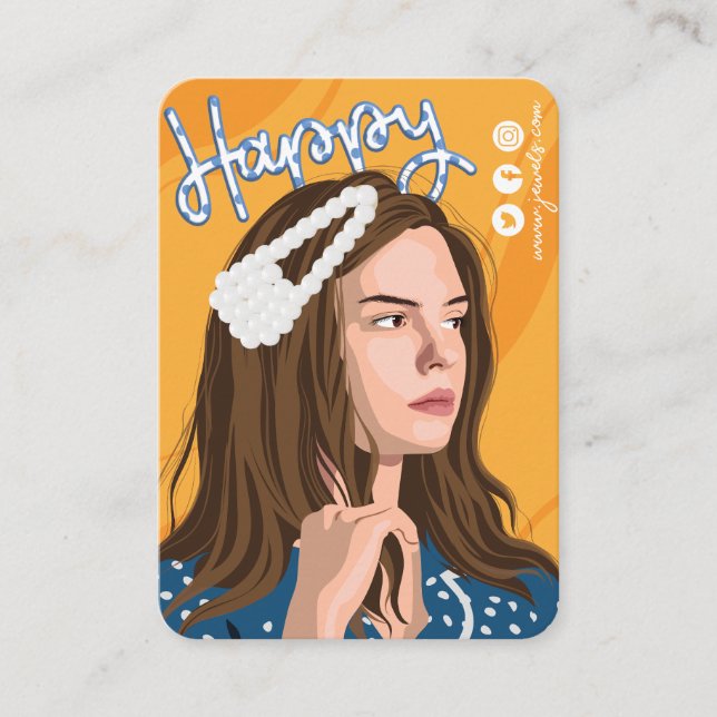 Niedliche Hair Clip Display Card Visitenkarte (Vorderseite)