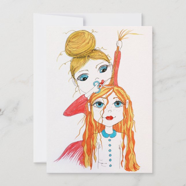 Niedliche Haircut Whimsical Art Illustration Card (Vorderseite)