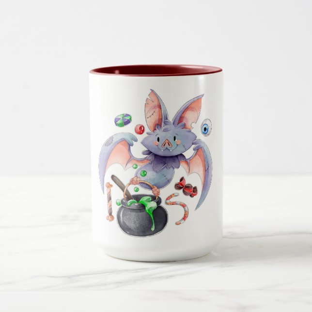 Niedliche Halloween-Bat-Tasse Tasse (Zentrum)