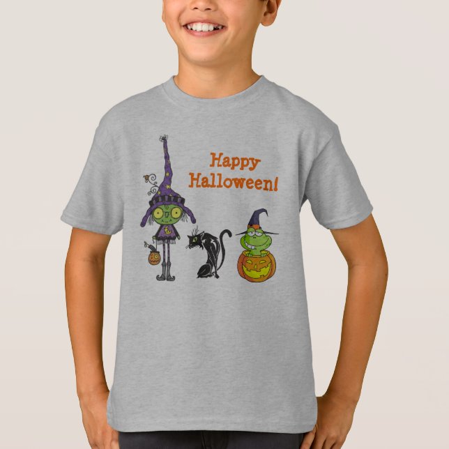 Niedliche Halloween-Bilder Kinder T-Shirt (Vorderseite)