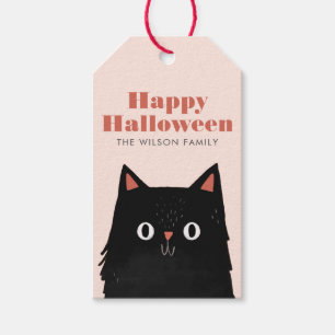 Niedliche Halloween Black Cat Spooky Geschenkanhänger