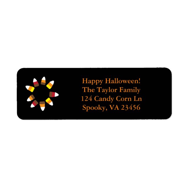 Niedliche Halloween Candy Corn Orange Black Addres (Vorne)