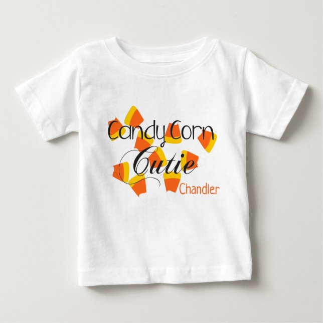 Niedliche Halloween Candy Mais Süsse Kids Name Baby T-shirt (Vorderseite)
