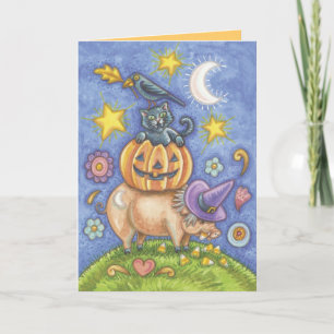 Niedliche Halloween Cat Cards Karte