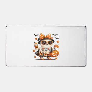 Niedliche Halloween Cat - Kawaii Hexenkätzchen mit Schreibtischunterlage