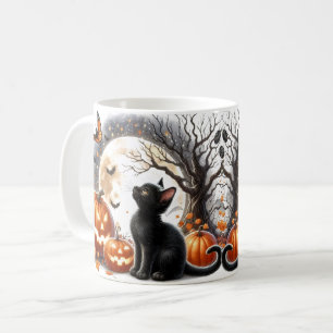 Niedliche Halloween Cat Pumpkin-Ghost-Tasse Kaffeetasse