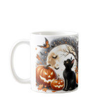 Niedliche Halloween Cat Pumpkin-Ghost-Tasse