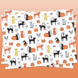 Niedliche Halloween Cat Spooky Seidenpapier