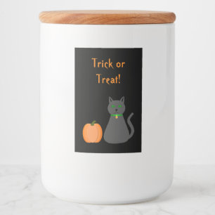 Niedliche Halloween Cat und Pumpkin Custom Lebensmitteletikett