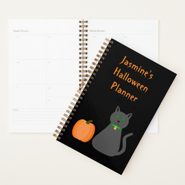 Niedliche Halloween Cat und Pumpkin Custom Planer (Anzeige)